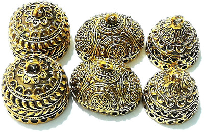 

GOELX Jhumka/Jimki Antique Gold Metal DIY Base designer earring making component accessories - Combo 3 !!