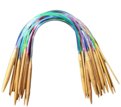

AGE CARE Multicolor tube 40cm circular bamboo crochet needles set