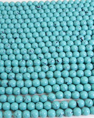 

jaz Unique Turquoise Round Loose Beads Jewelry Findings Dia-8mm, Colour-Firozi Qty-50 pcs.