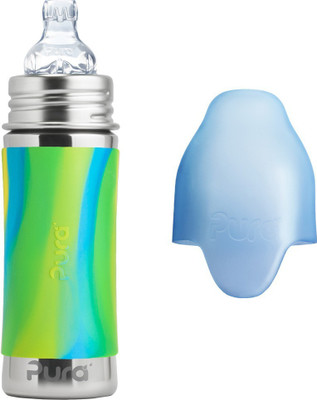 

Pura 11 oz Stainless Steel Bottle with Sippy Cup - 325 ml(Aqua Swirl)