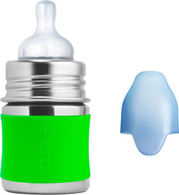 

Pura 5Oz Stainless Steel Feeding Bottle with Silicone Nipple - 150 ml(Green)