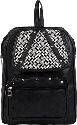 

BISMAADH Black Designer Studded 2.5 L Backpack(Black)