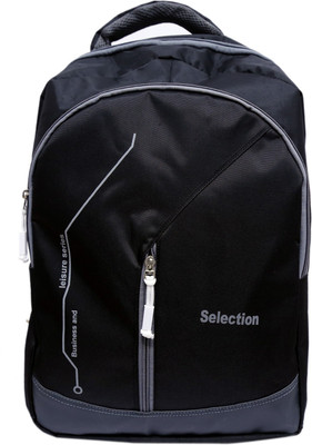 BEST SHOP School/College bright Black & Grey backpack with a padded sleeve for boys and girl. 36 L Backpack(Black)