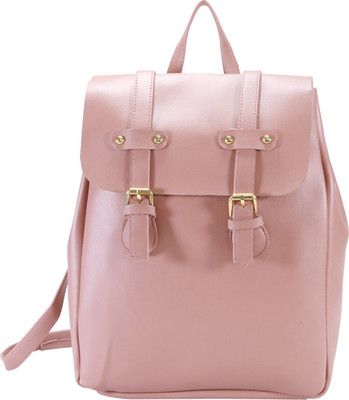Desence Women & Girls Stylish Backpack/Bagpack Bags for College/School/Travel -Leather (PU) - Casual Bag 5 L Backpack(Pink)
