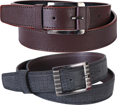 

Martell Men Casual, Formal Black Artificial Leather Belt, Brown