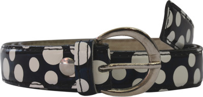 

NUCLEN Women Casual, Party, Evening, Formal Multicolor Synthetic, Artificial Leather Belt, Black doted white