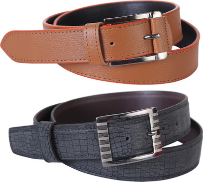 

Martell Men Casual, Formal Black Artificial Leather Belt, Brown