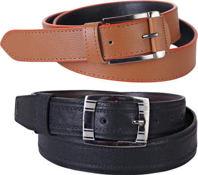 

Martell Men Casual, Formal Black Artificial Leather Belt, Brown