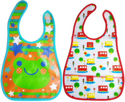 BRANDONN Multi-Colour PVC Bibs - Set of 2(Multicolor)