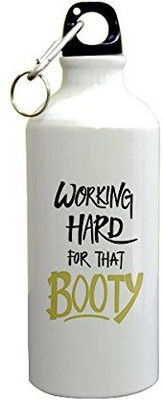

Sky Dot® Gyming Motivational Quotes Working Hard For Booty Sipper Printed Sipper(600ml,Aluminium) 600 Sipper(Pack of 1, Multicolor), White