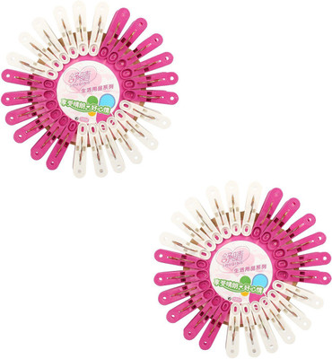 HOMEPLASTO Clips Large Plastic Cloths(Set of 40, Pink & White)