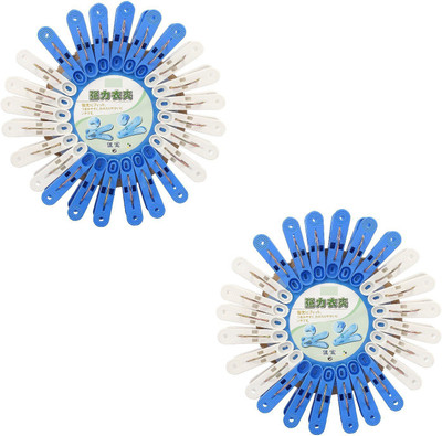 

HOMEPLASTO Clips Large Plastic Cloths(Set of 48, Blue & White)