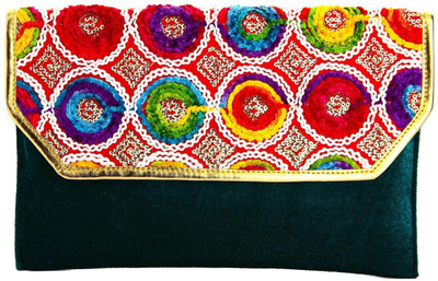 

Utsavi Party Green Clutch