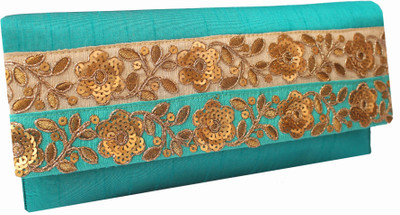 

Milan's creation Party Green Clutch