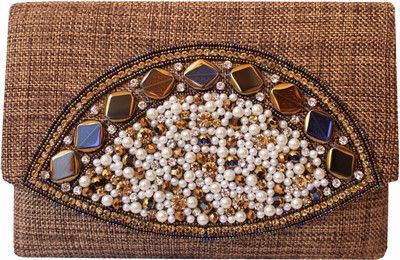 

Milan's creation Party Brown Clutch