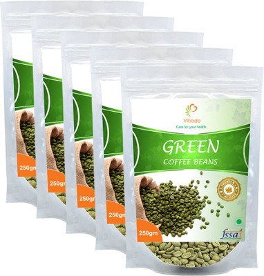 

vihado Premium Green Coffee Beans / 100% Pure & Natural / 5 Pack of 250g For Men & Women Instant Coffee 1250 g(Pack of 5, Green Coffee Flavoured)