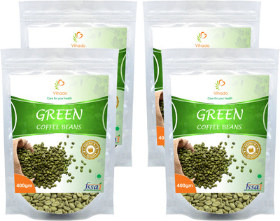 

Vihado Premium Green Coffee Beans / 100% Pure & Natural / 4 Pack of 400g Instant Coffee 1600 g(Pack of 4, Green Coffee Flavoured)