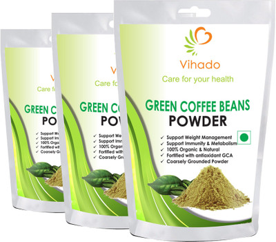 

Vihado Organic Green Coffee beans Powder for weight loss - 200g (Pack of 3) Instant Coffee 200 g(Pack of 3)