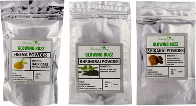 

Glowing Buzz Combo of premium Henna -Bhringraj-Shikakai Powder (50 Gram)(Set of 1)