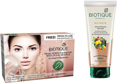 

BIOTIQUE BIO Bio Pearl White Facial Kit, Bio White Advanced Fairness Face Wash(Set of 2)
