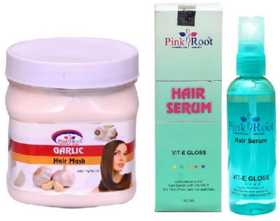 

Pink Root Garlic Hair Mask 500ml and Hair Serum 100ml(Set of 2)