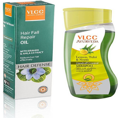 

VLCC Dandruff control shampoo 100ml + Hair fall repair oil 100ml(Set of 2)