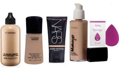 

styling Silicon Puff, Face And Body Fond De Teint Foundation, Make Up Pro Longer Foundation, Moisture Foundation, Foundation(Set of 5)