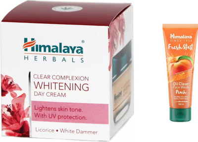 

Himalaya Clear Complexion Whitening Day Cream, Fresh Start Oil Clear peach Face Wash(Set of 2)