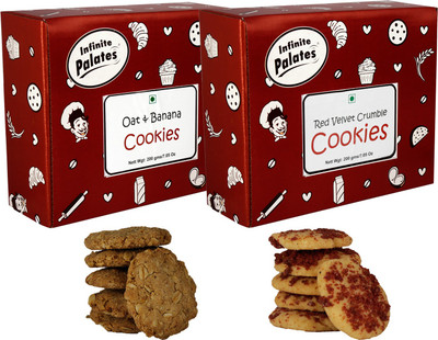 

Infinite Palates Red Velvet Crumble with Oat & Banana Cookies(400 g, Pack of 2)