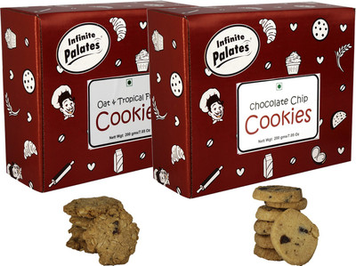 

Infinite Palates Choco Chip and Oat with Tropical Fruit Cookies(400 g, Pack of 2)