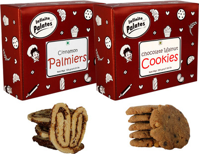 

Infinite Palates Palates Cinnamon Palmiers with Choco Walnut Cookies(320 g, Pack of 2)