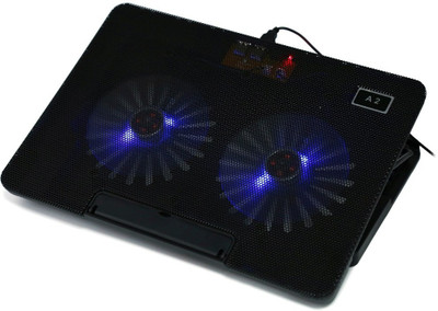 

99 Gems DUAL FAN WITH SIX ANGLE STAND NOTEBOOK UPTO 17 INCH Cooling Pad(Black, Blue)