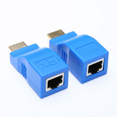 

Microware RJ45 Female to HDMI Male Network Signal Adapters - Blue HDMI Adapter(Compatible with TV, CAT-5E/6 Network Cable, Set-top Box, Desktop, Blue)
