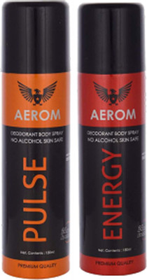 

Aerom combopulseenergyjmd Deodorant Spray - For Men(300 ml, Pack of 2)