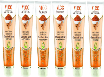 

VLCC Ayurveda Natural fairness double action chandan & Kesar face wash 50ml(pack of 6) Face Wash(300 ml)