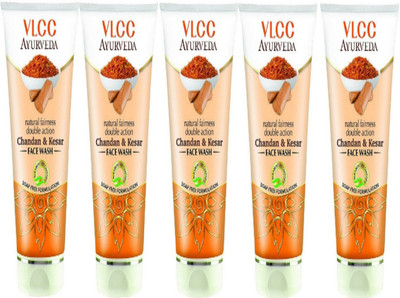 

VLCC Ayurveda Natural fairness double action chandan & Kesar face wash 50ml(pack of 5) Face Wash(250 ml)