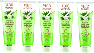 VLCC Ayurveda Skin Purifying Double power double neem face wash 50ml(Pack of 5) Face Wash(250 ml)