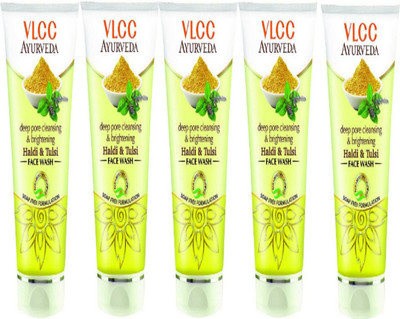 

VLCC Ayurveda Deep pore cleansing & Brightening Haldi & Tulsi face wash 50ml(pack of 4) Face Wash(200 ml)