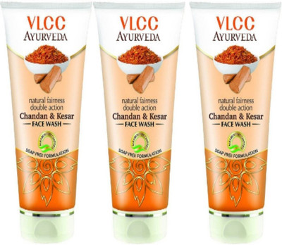 

VLCC Ayurveda Natural fairness double action chandan & Kesar face wash 100ml(pack of 3) Face Wash(300 ml)
