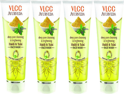 

VLCC Ayurveda Deep pore cleansing & Brightening Haldi & Tulsi face wash 100ml(pack of 3) Face Wash(300 ml)