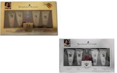 

Shahnaz Hussain Facial Kit in GOLD + DIAMOND for Skin Whitening and Skin Hydrating 55 ml(Set of 2)