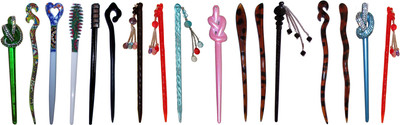 

PAPAD Combo of Multi Color Juda Sticks Bun Stick(Multicolor)