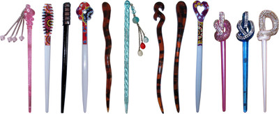 

GAURI Combo of Multi Color Juda Sticks Bun Stick(Multicolor)