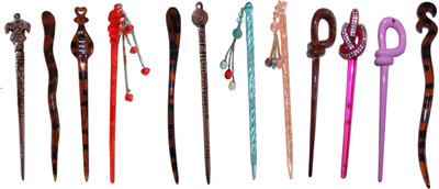 

MEESHU Combo of Multi Color Juda Sticks Bun Stick(Multicolor)