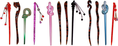 

Fully Unique Combo of Multi Color Juda Sticks Bun Stick(Multicolor)