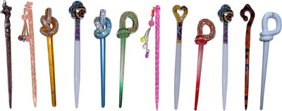 

GIRISJ Combo of Multi Color Juda Sticks Bun Stick(Multicolor)