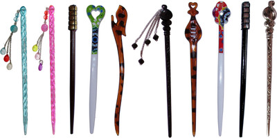 

flabbergasted Combo of Multi Color Juda Sticks Bun Stick(Multicolor)