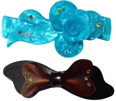 

Shreya Collection Combo of 2 Multicolour Shiny Hair Ponytail Barrette Clutcher Clip Alligator Buckle - 10068.15 Hair Clip(Multicolor)