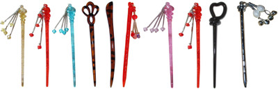 

7JUI Combo of Multi Color Juda Sticks Bun Stick(Multicolor)