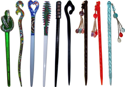 

intrepid Combo of Multi Color Juda Sticks Bun Stick(Multicolor)